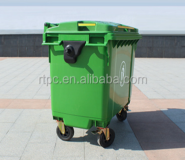 660L outdoor street wheelie dumpster garbage bin industrial plastic mobile waste container recycle dustbin with wheels