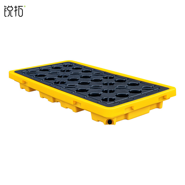 industrial safety spill prevention control Chemical Oil Vertical HDPE water IBC Tank 4 Drums Composite Pallet