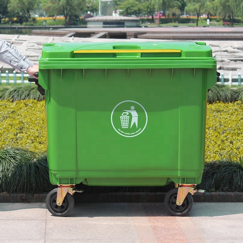 660L outdoor street wheelie dumpster garbage bin industrial plastic mobile waste container recycle dustbin with wheels