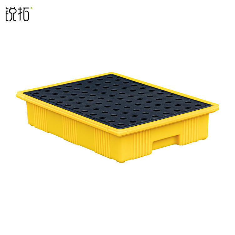 industrial safety spill prevention control Chemical Oil Vertical HDPE water IBC Tank 4 Drums Composite Pallet