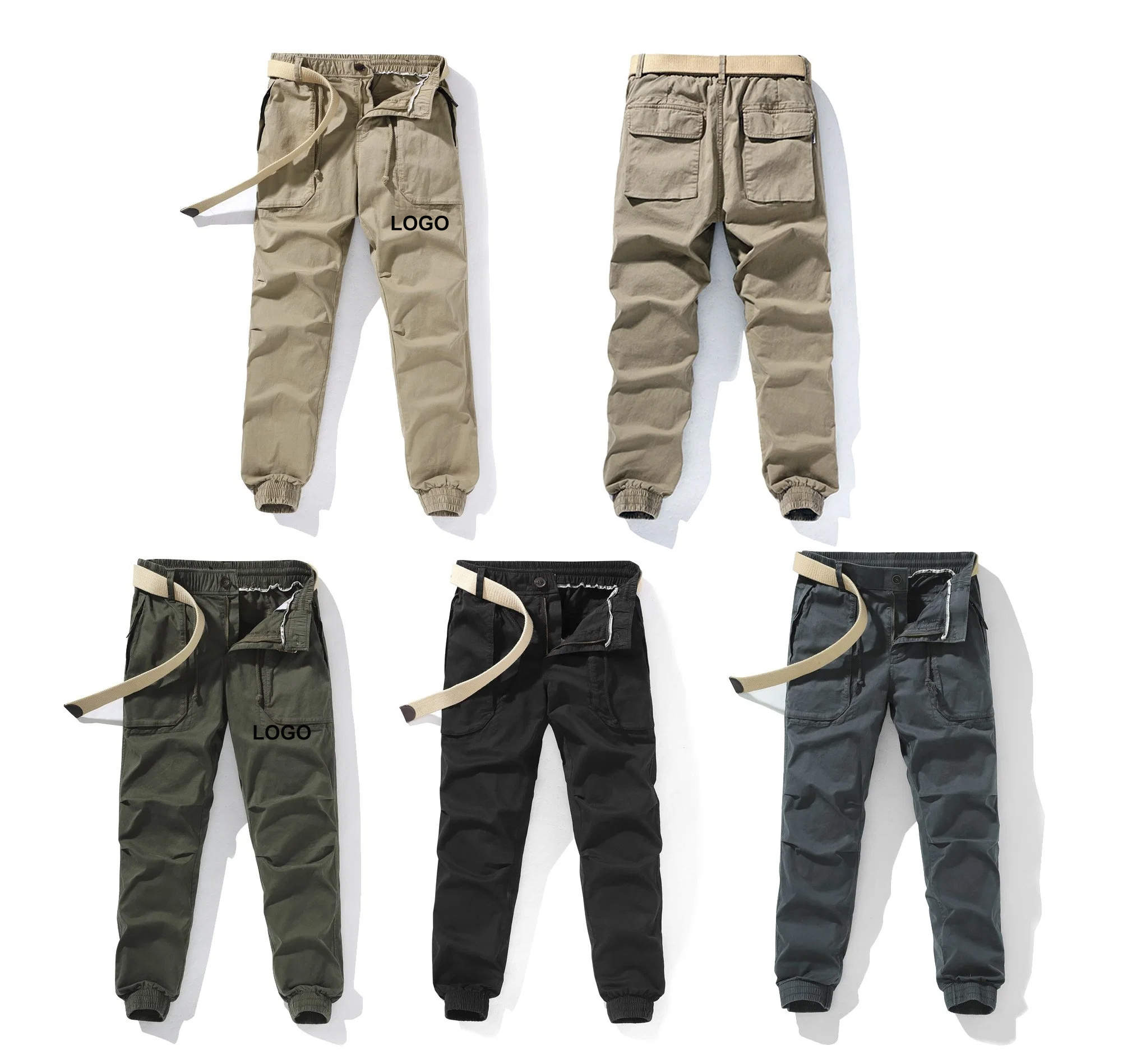 Loose Baggy Hip Hop Long Pants Trousers Wholesale Stylish Six Pocket Cotton Chino Men's Tactical Parachute Cargo Pants For Men