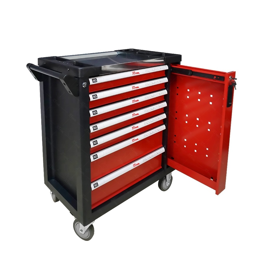 Rolling Tool Box Cabinet, 7 Drawer Portable Storage Chest Tools Organizer With Wheels, ball Bearing Locking and Sliding Drawers