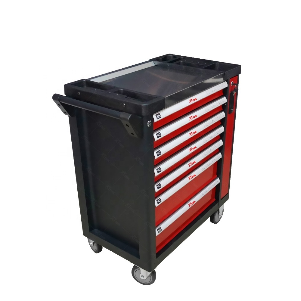 Rolling Tool Box Cabinet, 7 Drawer Portable Storage Chest Tools Organizer With Wheels, ball Bearing Locking and Sliding Drawers