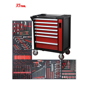 Rolling Tool Box Cabinet, 7 Drawer Portable Storage Chest Tools Organizer With Wheels, ball Bearing Locking and Sliding Drawers