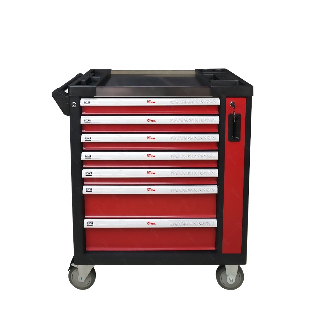 Rolling Tool Box Cabinet, 7 Drawer Portable Storage Chest Tools Organizer With Wheels, ball Bearing Locking and Sliding Drawers