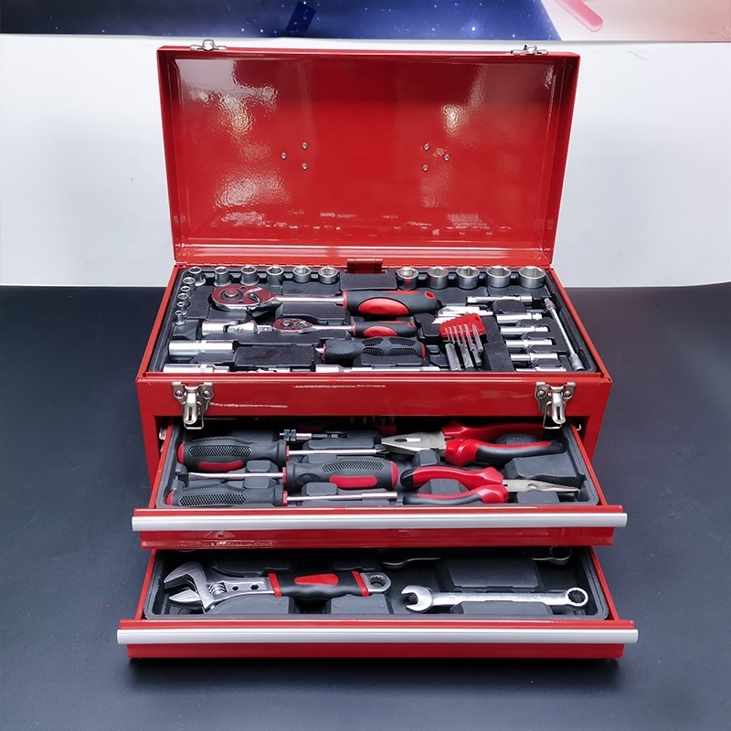 RTTOOL socket and wrench of stainless steel combination mechanical tool set box