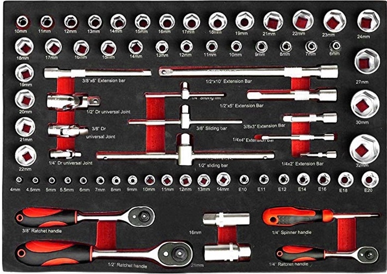 181pcs Professional 72 inch Storage Tool Cabinet With Hand Tools Garage Repair Tools