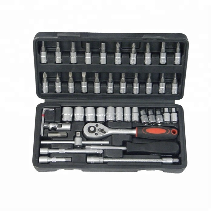 Car mechanic maintenance tools box set mechanic repair hand pliers 46-piece socket set ratchet wrench set combination tool