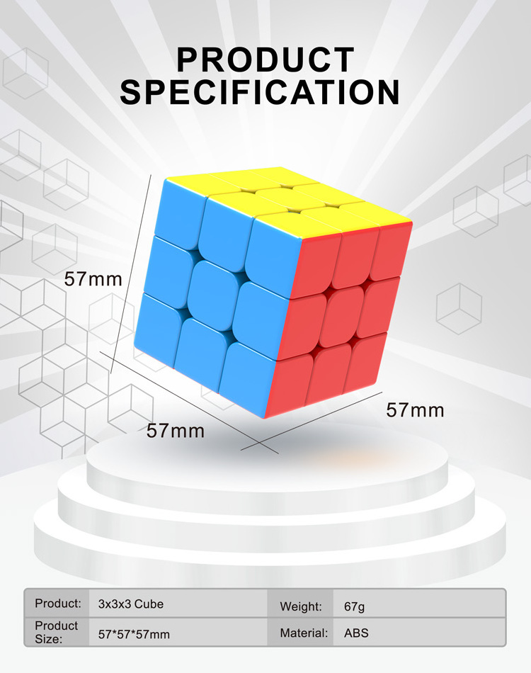 Educational Toys Magic Puzzle Cube Speed Cube 3x3x3 Stickerless Magic Toy Cube Display Box Unisex ABS Ruiteng Magnetic Qy 3x3x3