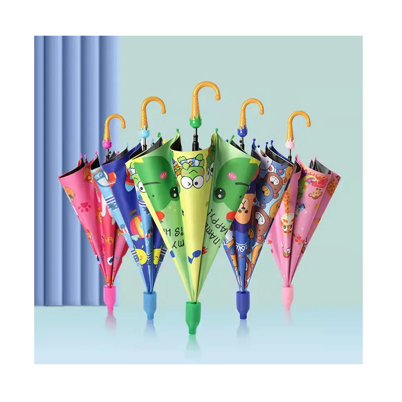 Cartoon print rainproof custom children umbrella kids parasol