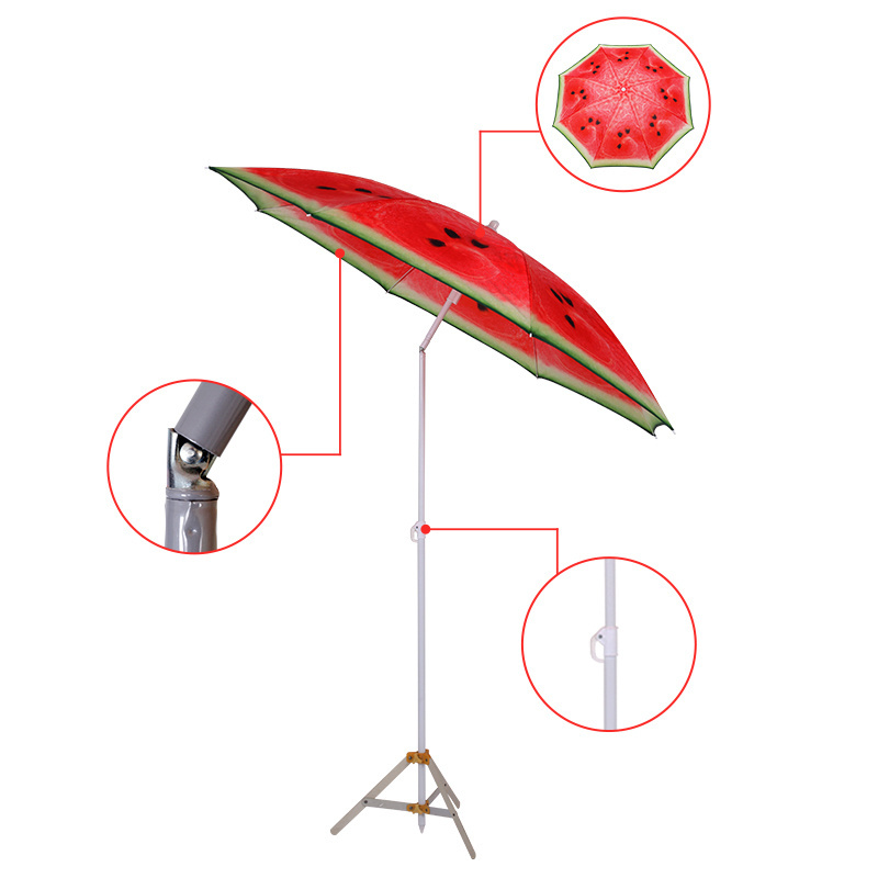 Customized fashion full printed fruits beach umbrella wholesale cheap outdoor sun beach umbrella