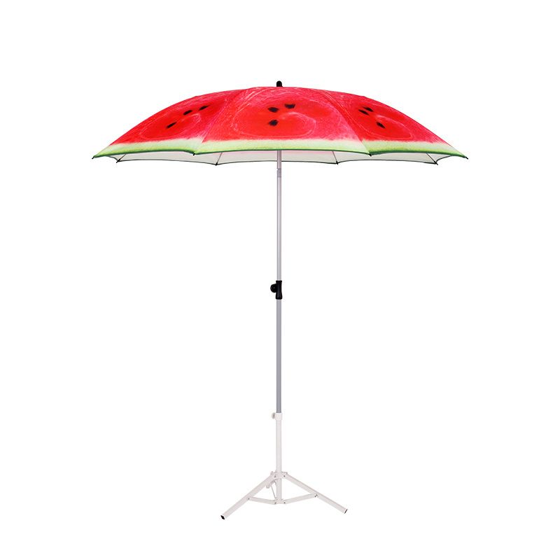 Outdoor customized parasol beach umbrella anti-uv portable pattern printing sun outdoor beach umbrella