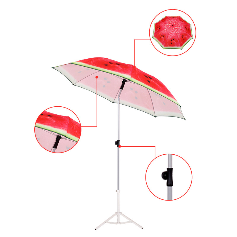 Outdoor customized parasol beach umbrella anti-uv portable pattern printing sun outdoor beach umbrella