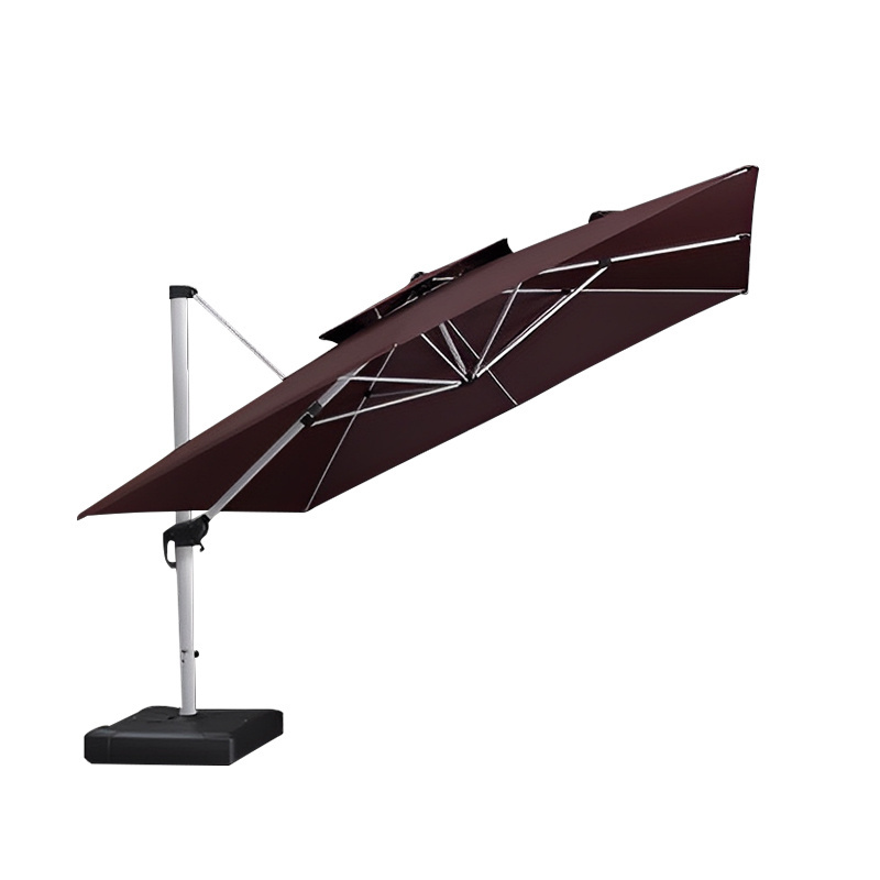 High quality waterproof double canopy outdoor patio umbrella big size garden aluminum cantilever umbrella sunshade windproof