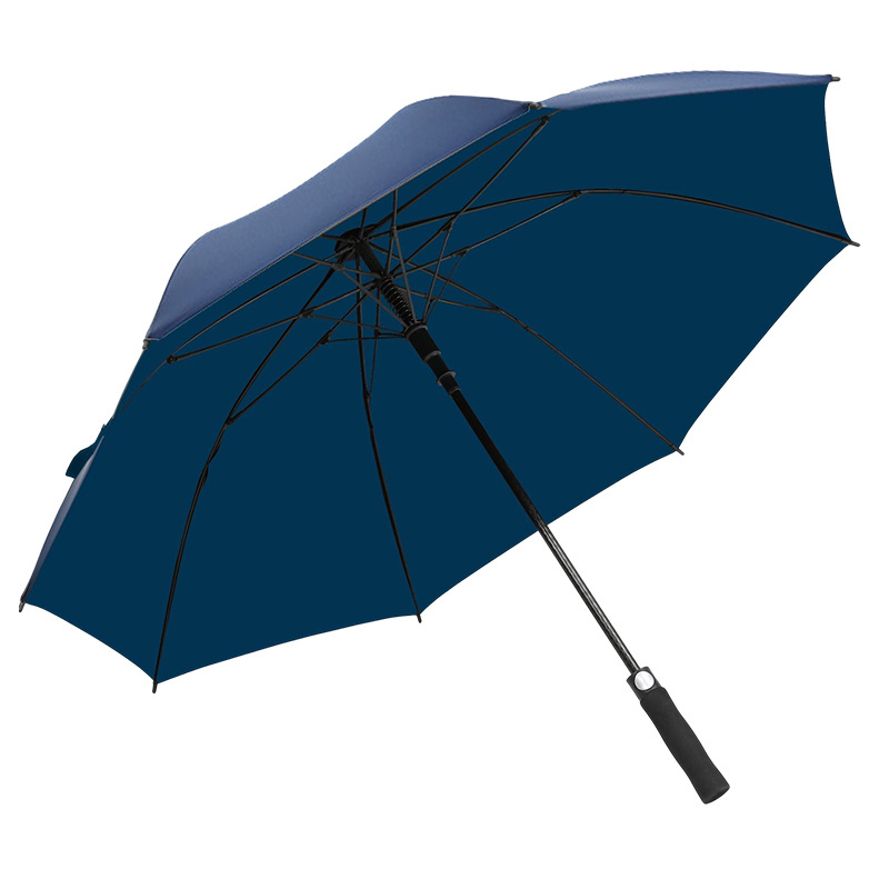 Promotional 27 inch fiberglass golf umbrella high quality strong windproof business straight umbrella with logo print