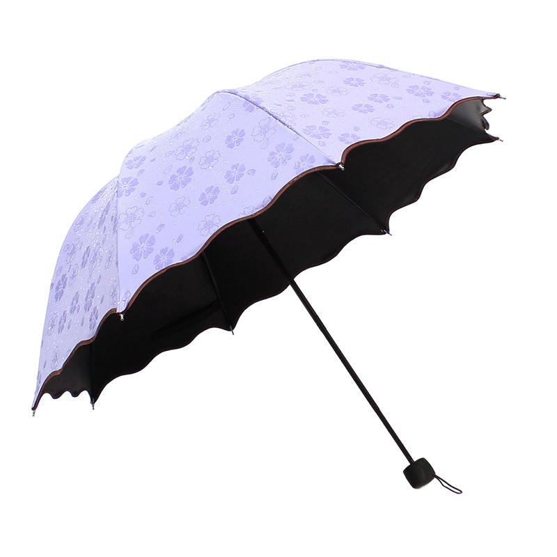 Blossoming in Water Sunshade Sun Protection UV Protection Umbrella Folding Sunny and Rain Dual Use Three Fold Umbrella