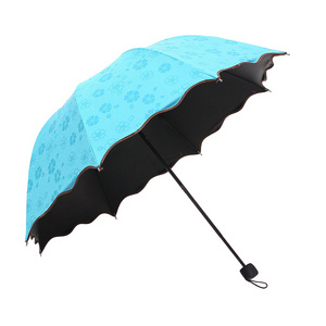 Blossoming in Water Sunshade Sun Protection UV Protection Umbrella Folding Sunny and Rain Dual Use Three Fold Umbrella