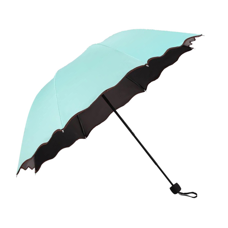 Blossoming in Water Sunshade Sun Protection UV Protection Umbrella Folding Sunny and Rain Dual Use Three Fold Umbrella