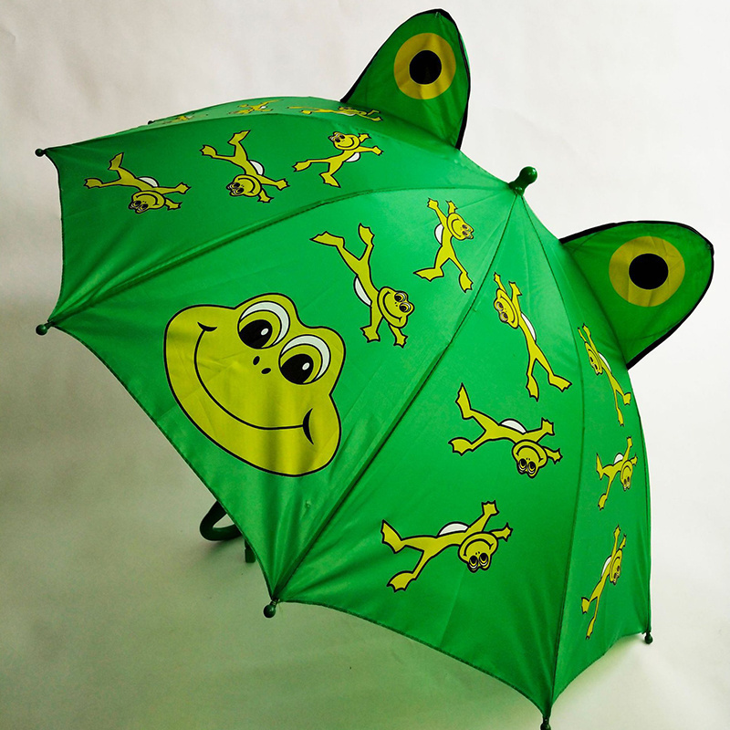 Creative Mini Children's Long Handle Cute Cartoon Umbrella 1-3 Year Old Ear Umbrella Prop Mini Dance Toy Umbrella