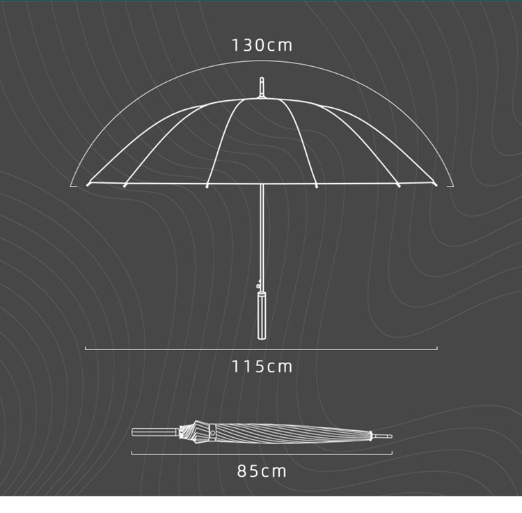 24 Ribs Wholesale Custom Logo Printing Straight Umbrella Strong Heavy Duty Windproof Umbrella