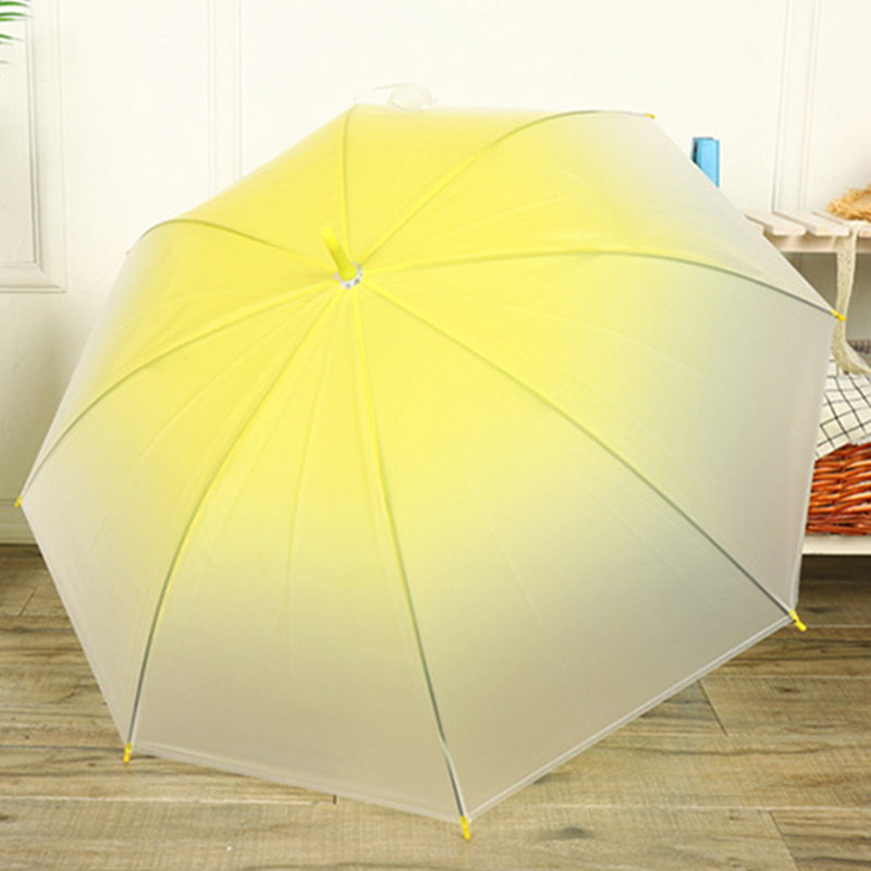 Small Fresh Long Handle Automatic Umbrella Creative Gradient Transparent  Environmental Protection Matching Rainbow Umbrella