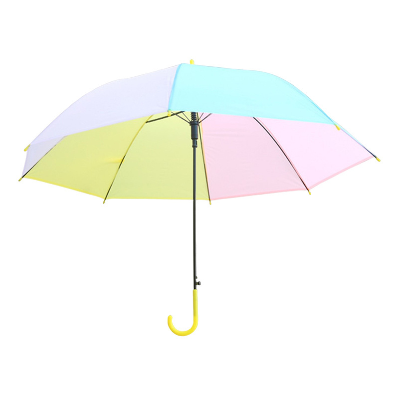 Small Fresh Long Handle Automatic Umbrella Creative Gradient Transparent  Environmental Protection Matching Rainbow Umbrella