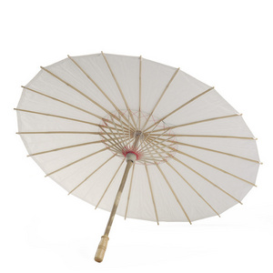 Custom printing oilpaper parasol white wedding umbrella wood straight Chinese craft paper umbrella for party