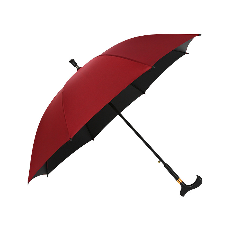 23 Inches Double Bone Anti Slip Automatic Cane Umbrella Sunshade Hiking Cane Dual Purpose Long Handle Umbrella for Elder