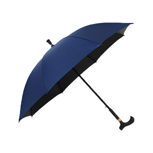 23 Inches Double Bone Anti Slip Automatic Cane Umbrella Sunshade Hiking Cane Dual Purpose Long Handle Umbrella for Elder