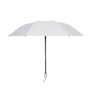 High Selling 8 Ribs Manual Foldable Umbrella Plain Color UV Prevent Sun Three Folding Umbrella