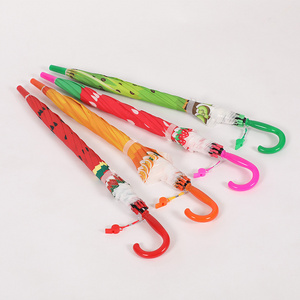 Straight rod student gift umbrella rain and shine dual purpose customized 8-bone creative fruit children's curved handle