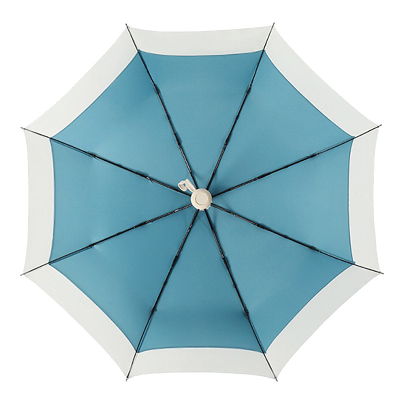 Good Looking Design Two Color Stitching Three Folding Ladies Umbrella Self Opening Sun Logo Foldable Umbrella