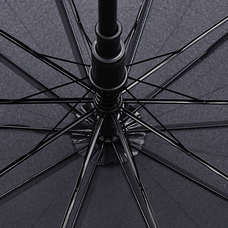 Big Size Strong Windproof Auto Open Stick Umbrella Unbreakable 23 Inches Custom Business Straight Umbrella for Men