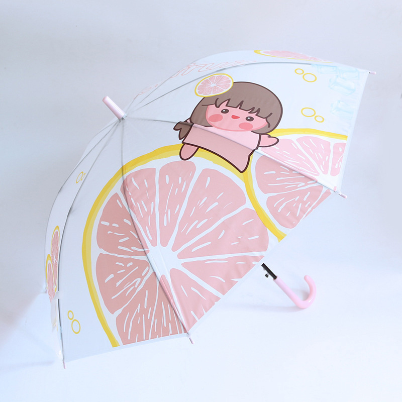 21 Inch EVA Frosted Color Printed Semi-Automatic Umbrella Cartoon Cute Frosted Straight Handle Umbrella