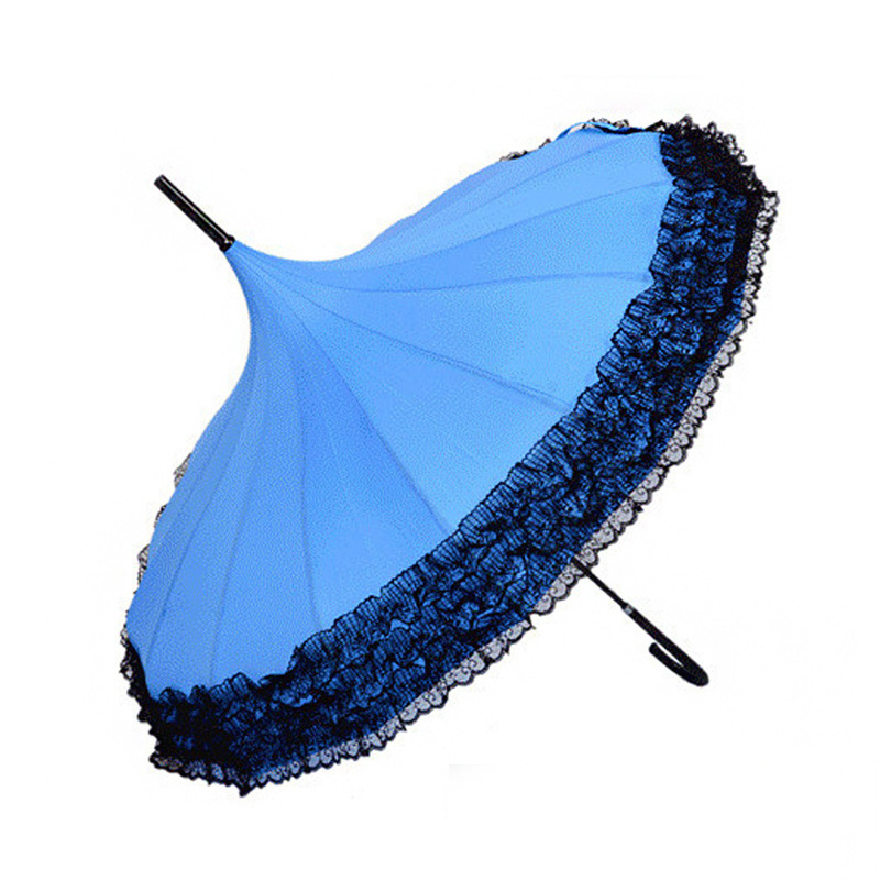 Spot creative photography props Korean princess palace umbrella wholesale 16K black lace pagoda umbrella