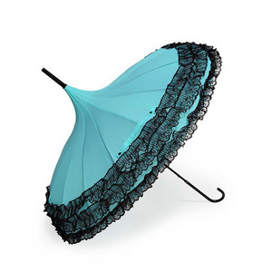 Spot wholesale 16K black lace pagoda umbrella creative photography props Korean princess palace umbrella