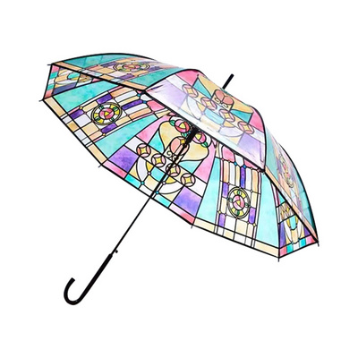 Umbrella Automatic Wholesale Japan 23 inch Church Glass Umbrella Transparent POE Straight Rod Long Handle Clear Umbrella