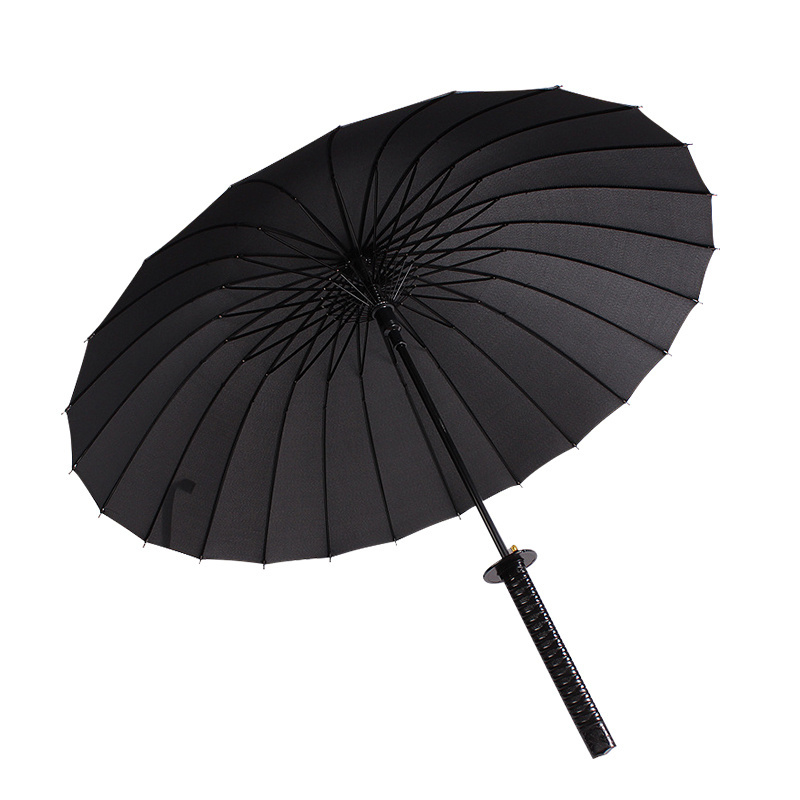 23 Inches Cool Samurai Sword Windproof Auto Open Long Umbrella Japan Adults Business Straight Umbrella for Men