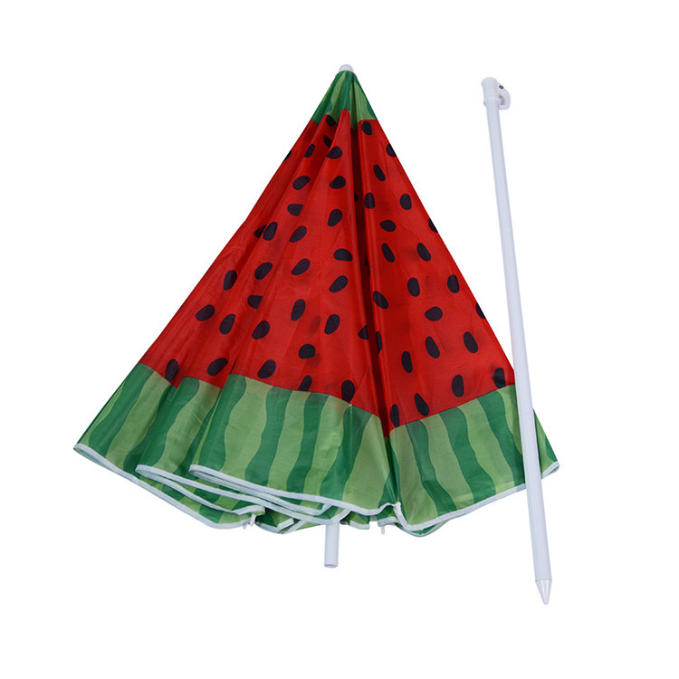 Customized Pattern Outdoor Beach Umbrella Round Polyester Sunshade Parasol Umbrella with Sand Anchors Foldable Fishing Umbrella