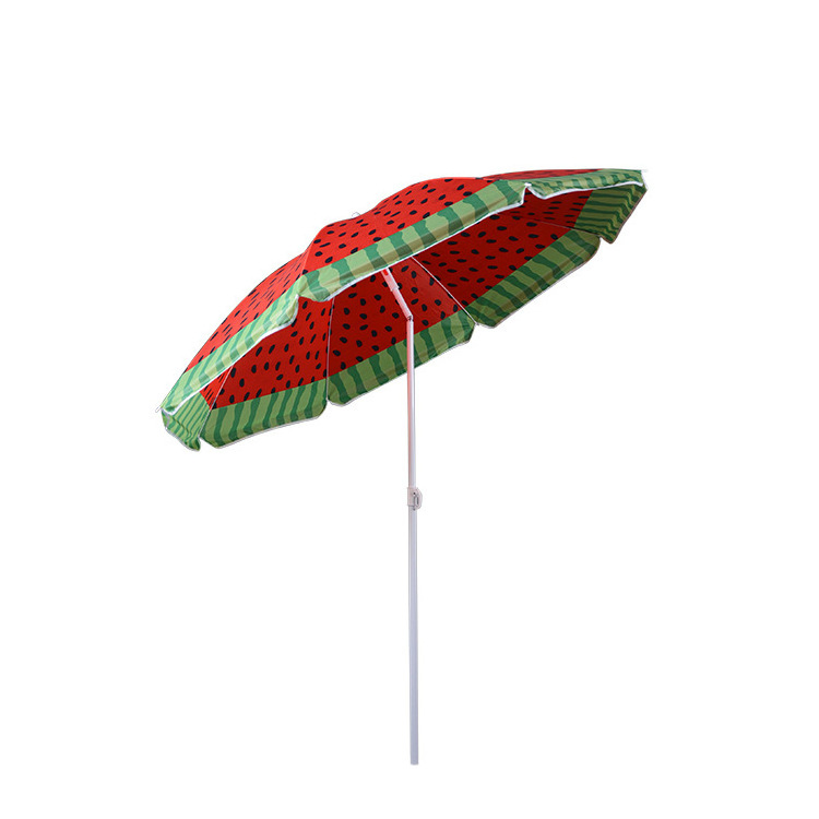 Customized Pattern Outdoor Beach Umbrella Round Polyester Sunshade Parasol Umbrella with Sand Anchors Foldable Fishing Umbrella