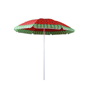 Customized Pattern Outdoor Beach Umbrella Round Polyester Sunshade Parasol Umbrella with Sand Anchors Foldable Fishing Umbrella