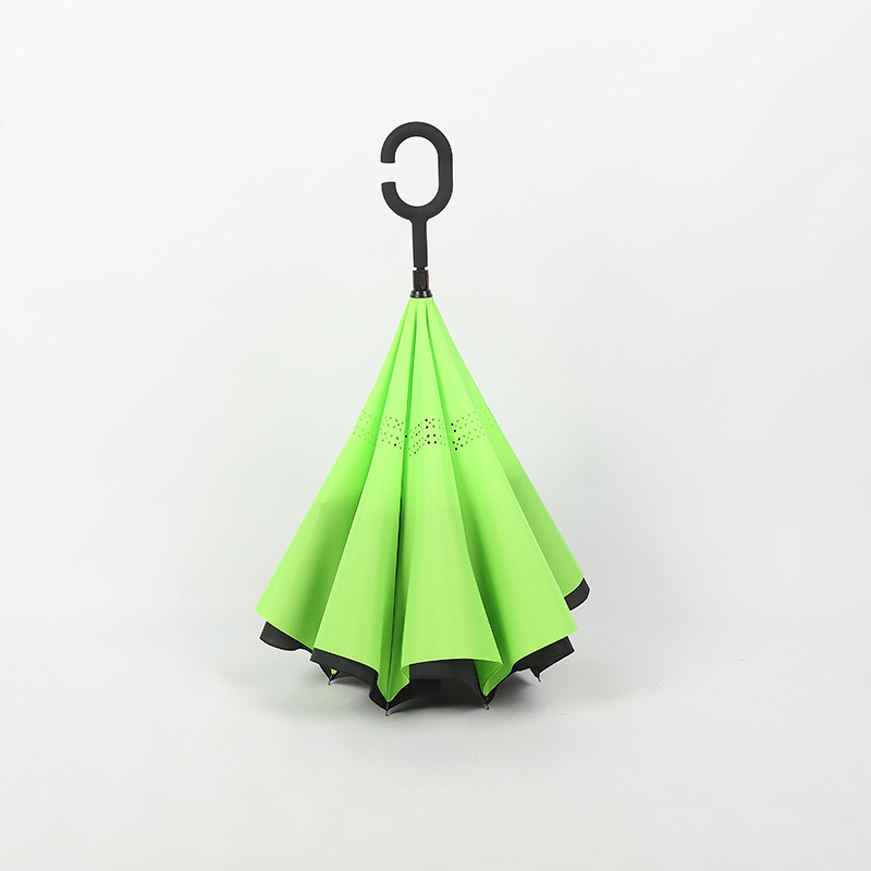 Hands Free C Handle Double Layer Upside Down Car Reverse Inverted Umbrella Big Windproof Rain Outdoor Umbrella