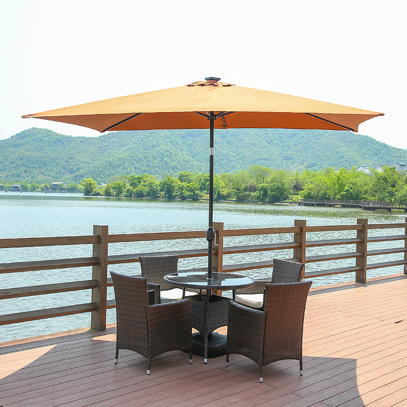 Customized Outdoor sunshade umbrellas courtyard sunscreen large patio umbrellas commercial cafes central pillar umbrellas