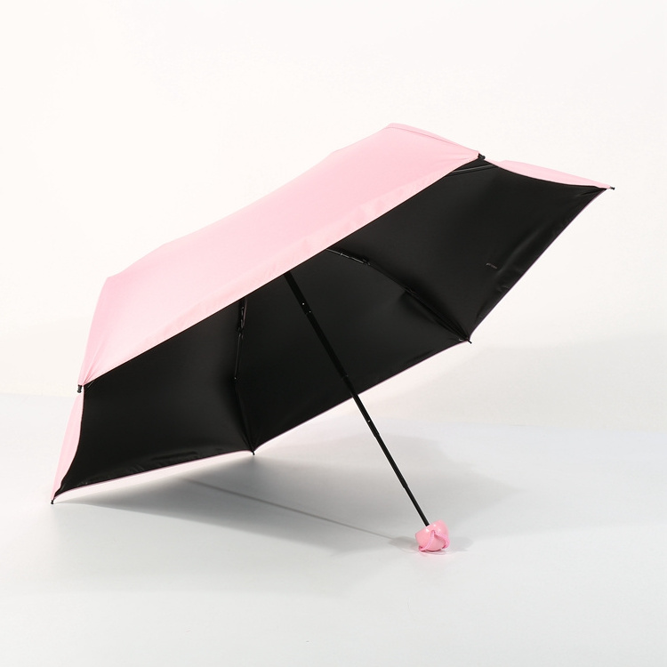 High quality good compact foldable 5 fold mini capsule umbrella with plastic case