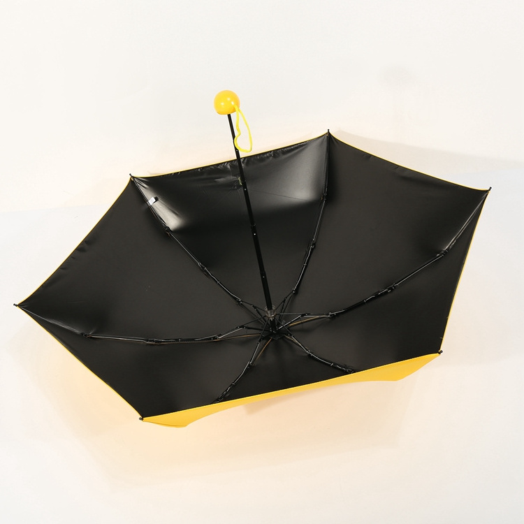 High quality good compact foldable 5 fold mini capsule umbrella with plastic case