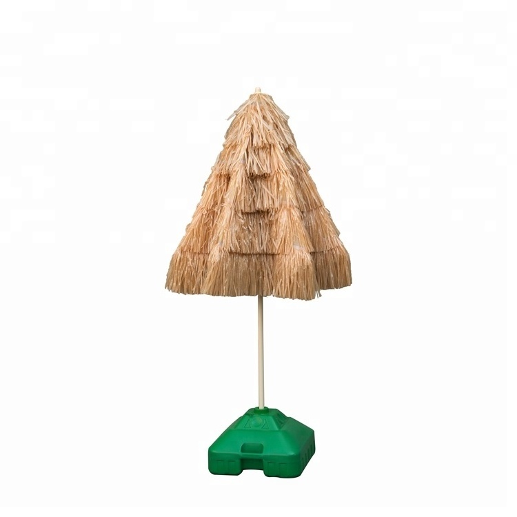 Hawaii thatched tiki straw outdoor PP grass beach umbrella with tassels