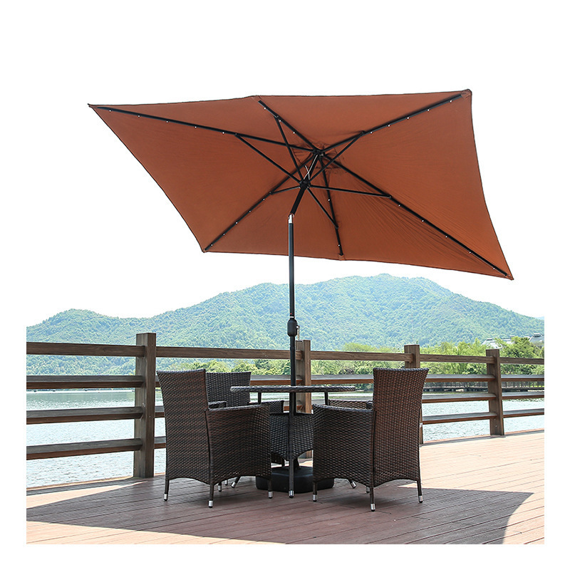 Customized Outdoor sunshade umbrellas courtyard sunscreen large patio umbrellas commercial cafes central pillar umbrellas