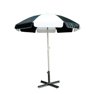 Big size luxury black and white aluminum foldable outdoor patio parasols beach umbrella