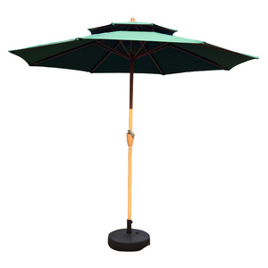 Double roof crank open outdoor garden umbrella large stall sun protection sunny courtyard cafe terrace sun umbrella