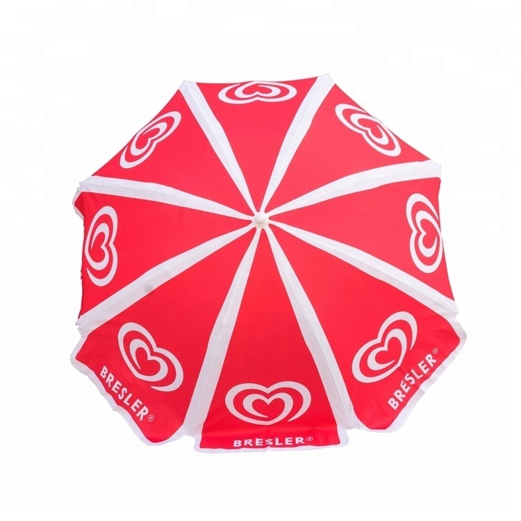 Heat transfer printing manual open close standard size beach sun umbrella parasol uv protection